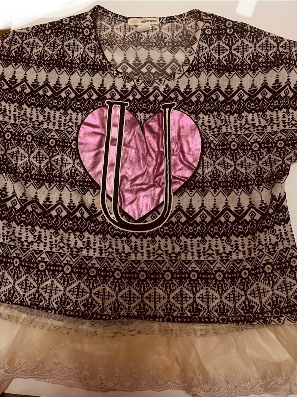 Self Spin Girls  top - Pink Black